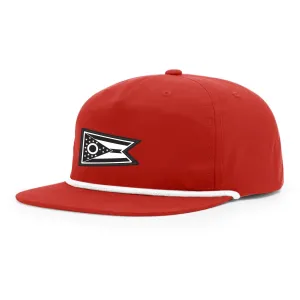 Ohio Flag 5-Panel Hat Red/White Rope