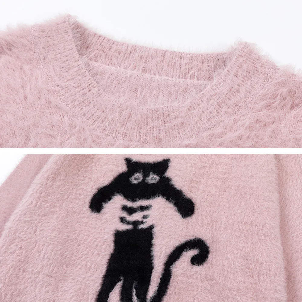 OOC' Street Abstract Caught Cat Sweater