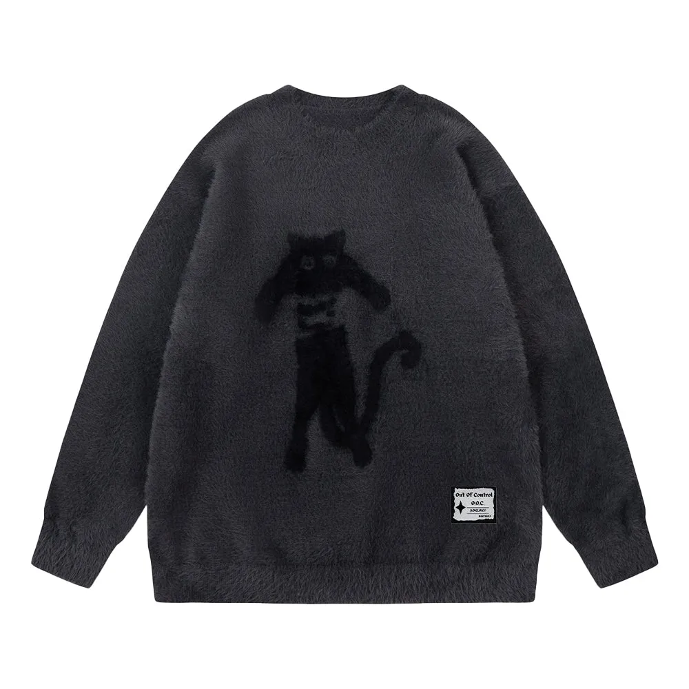 OOC' Street Abstract Caught Cat Sweater