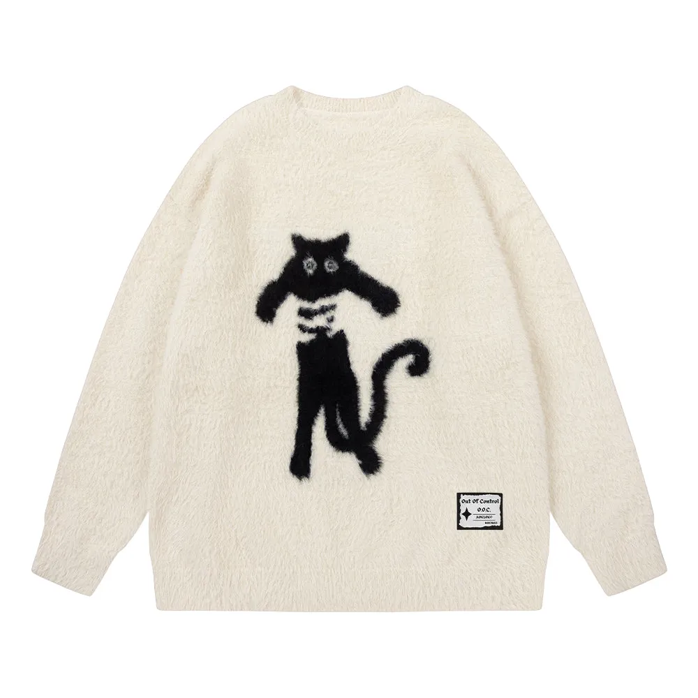 OOC' Street Abstract Caught Cat Sweater