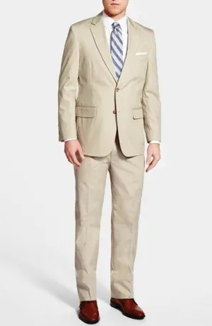 Palm Beach Boone Oyster Poplin Center Vent Suit