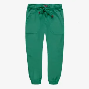 Pantalon coupe décontractée vert en coton français, enfant  || Green relaxed fit pant jogging style, child