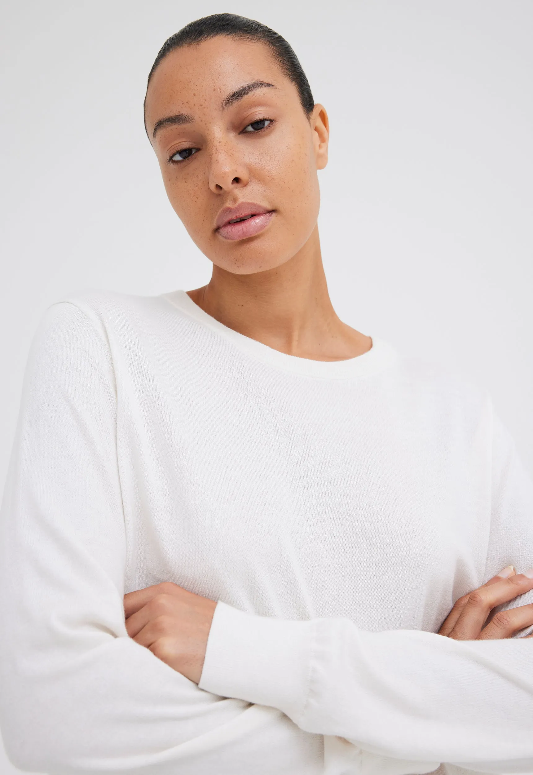 Pare Cotton Cashmere Sweater - Ice Cream