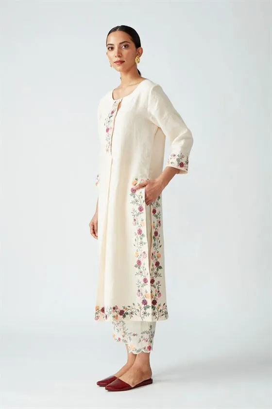 Payal Pratap   -   Rock Garden Sanguinaria Embroidered Kurta Pant Set (2pcs)