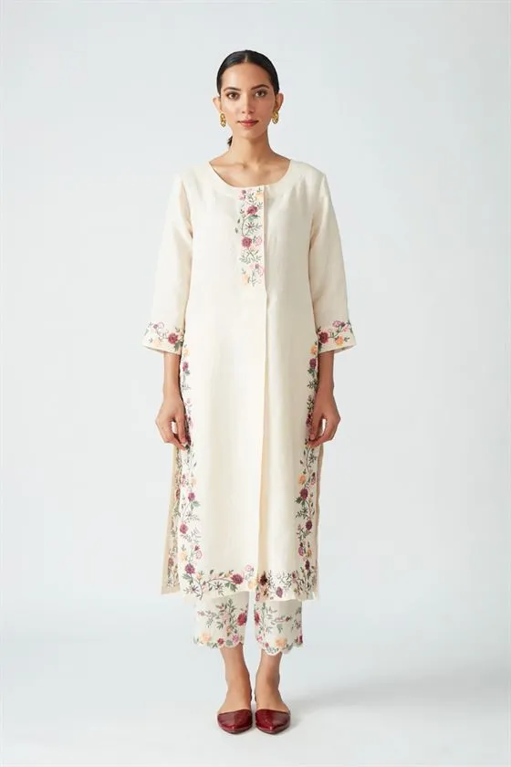 Payal Pratap   -   Rock Garden Sanguinaria Embroidered Kurta Pant Set (2pcs)