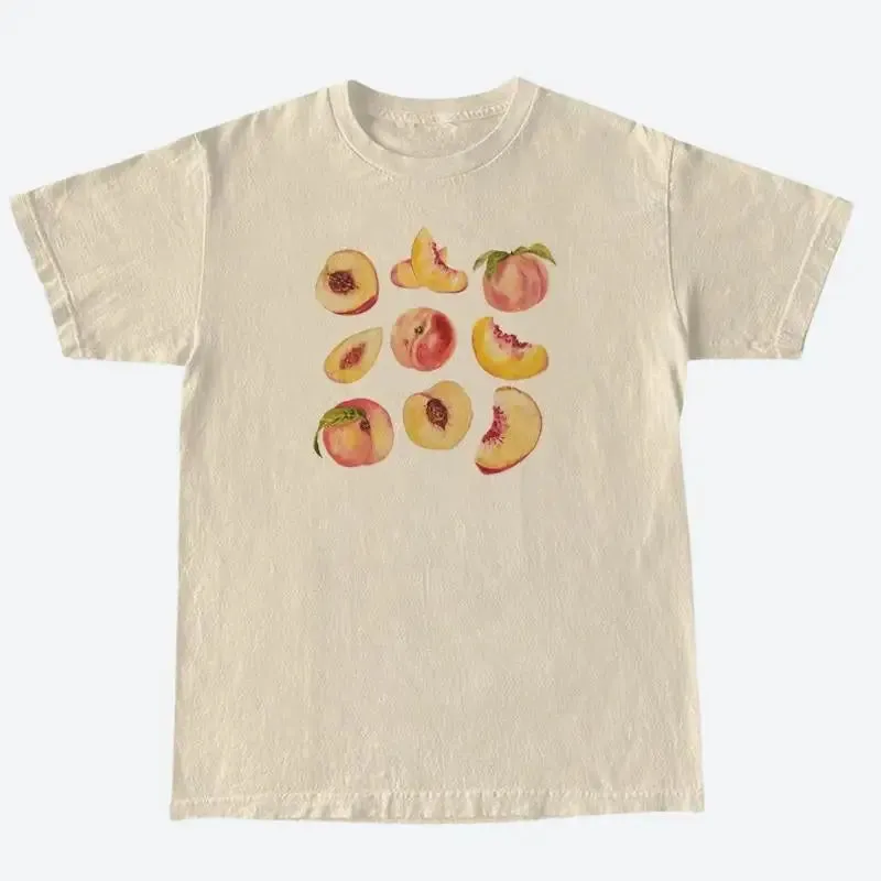 Peach Graphic Tee for a Playful Y2K Summer Look