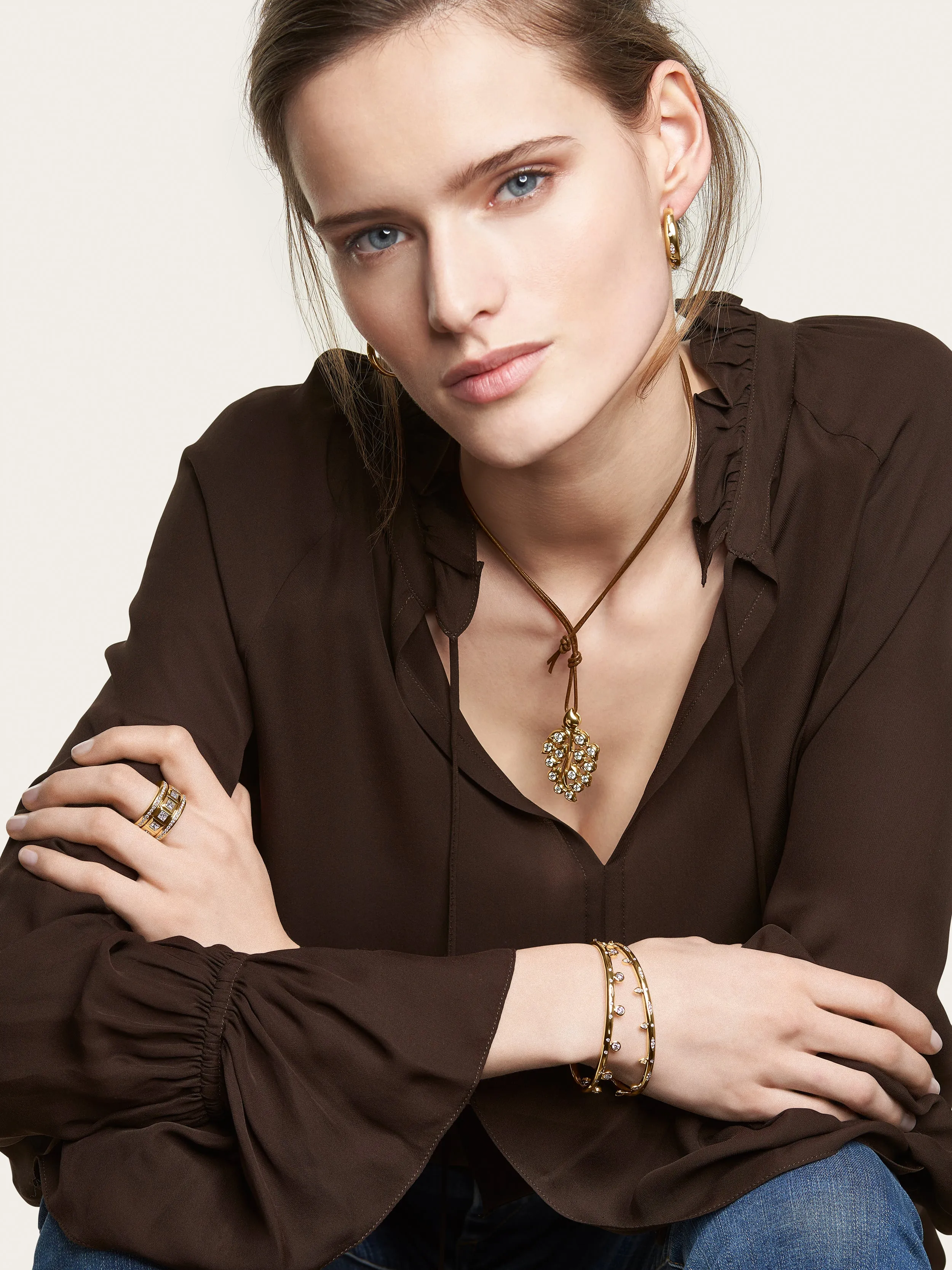 Pendant SNOWFLAKES Leaf Classic 18K yellow gold
