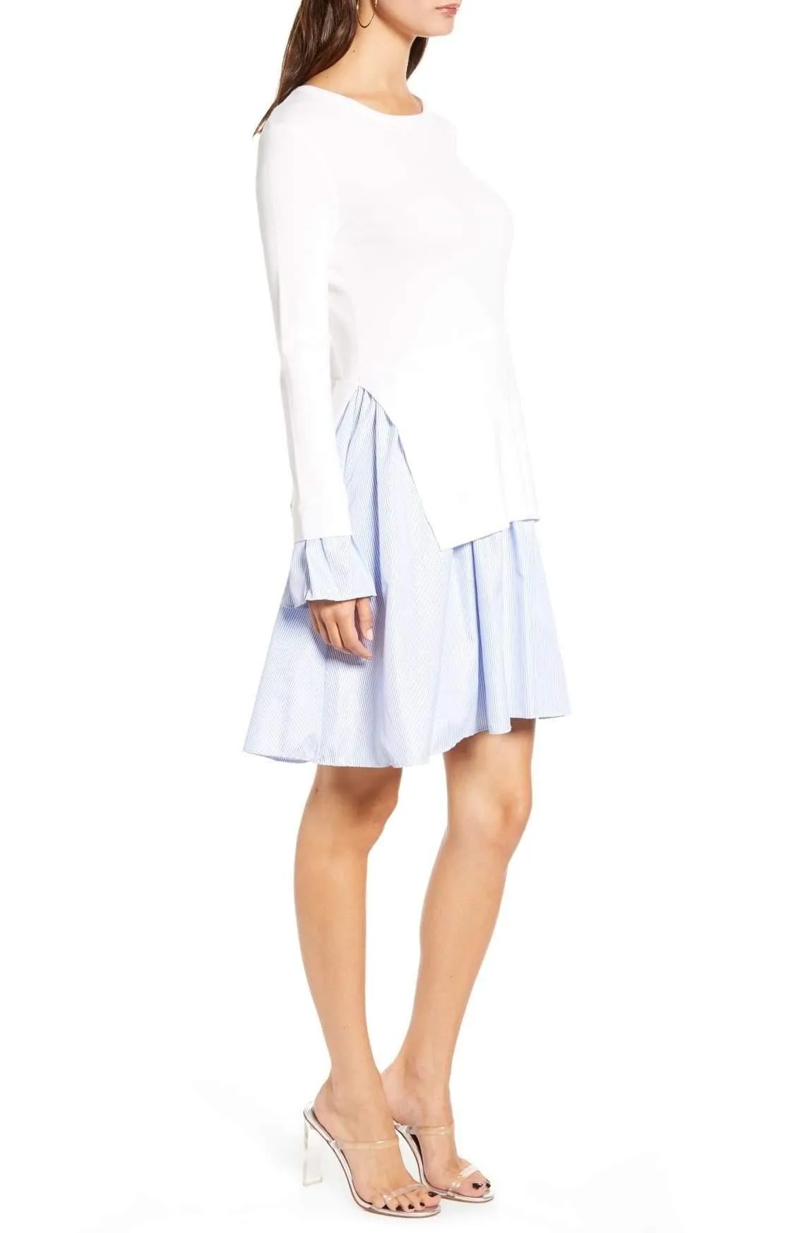 Pinny Knit Poplin Dress