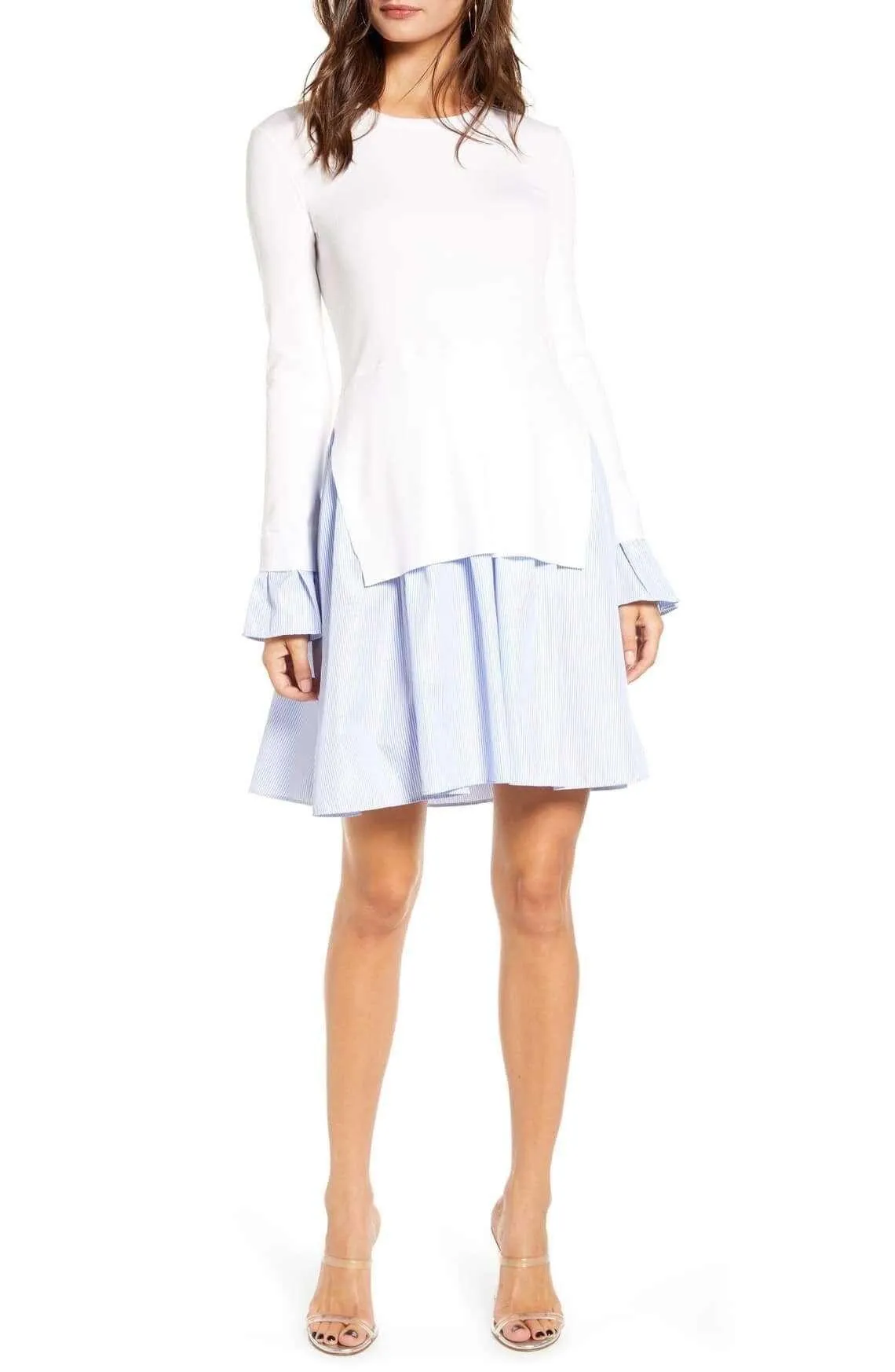 Pinny Knit Poplin Dress