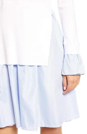 Pinny Knit Poplin Dress