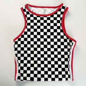 Plaid Black and White Crop Top