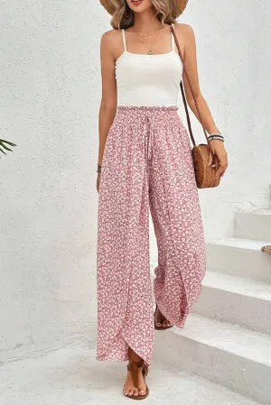 Printed Split High Waist Pants