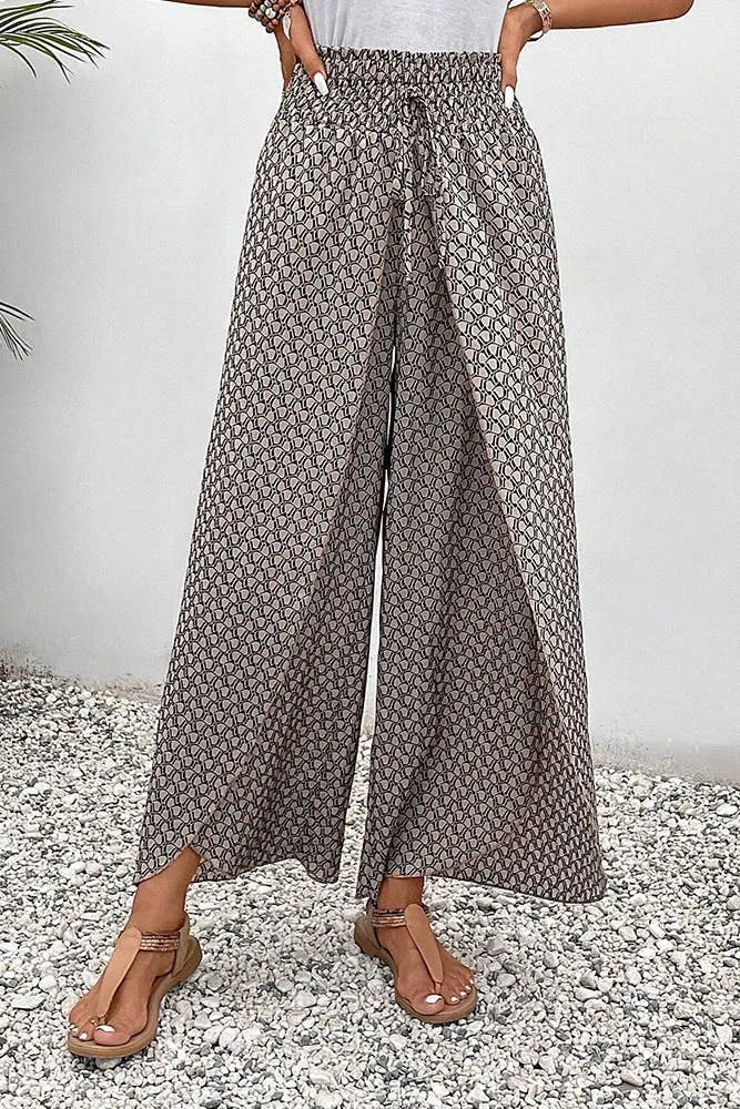 Printed Split High Waist Pants