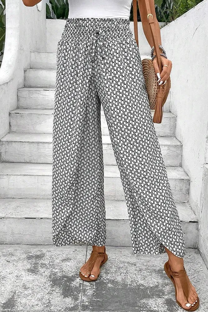 Printed Split High Waist Pants