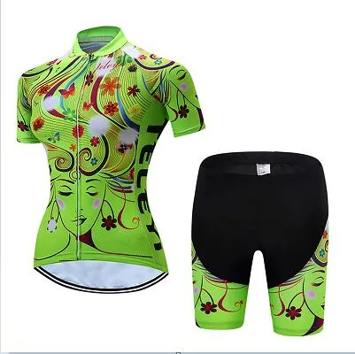 Pro 2020 woman short sleeve cycling jersey set sports outfit bike clothing kit mtb maillot cyclist bicycle clothes uniforme wear