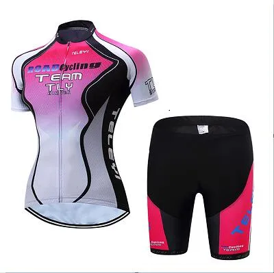 Pro 2020 woman short sleeve cycling jersey set sports outfit bike clothing kit mtb maillot cyclist bicycle clothes uniforme wear