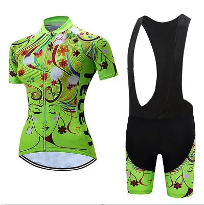 Pro 2020 woman short sleeve cycling jersey set sports outfit bike clothing kit mtb maillot cyclist bicycle clothes uniforme wear