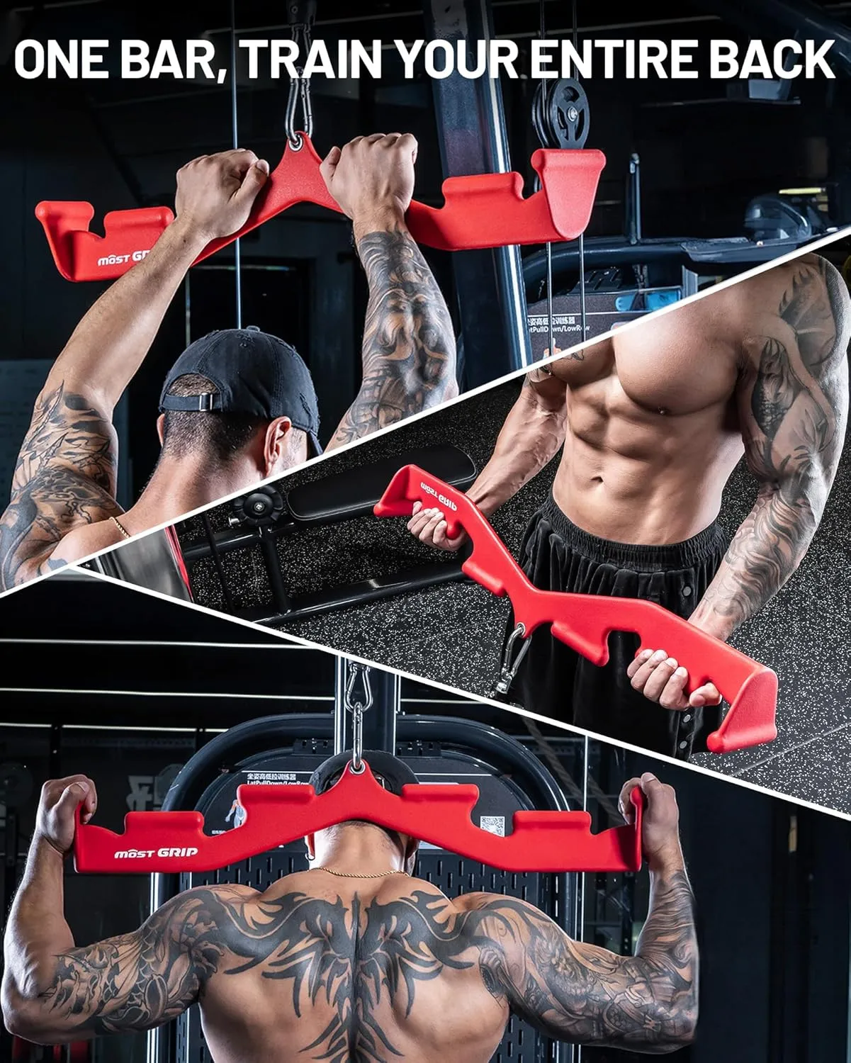 Pull Down Bar with 6 Ergonomic Handles