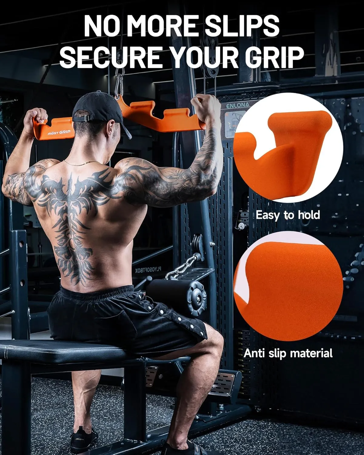 Pull Down Bar with 6 Ergonomic Handles