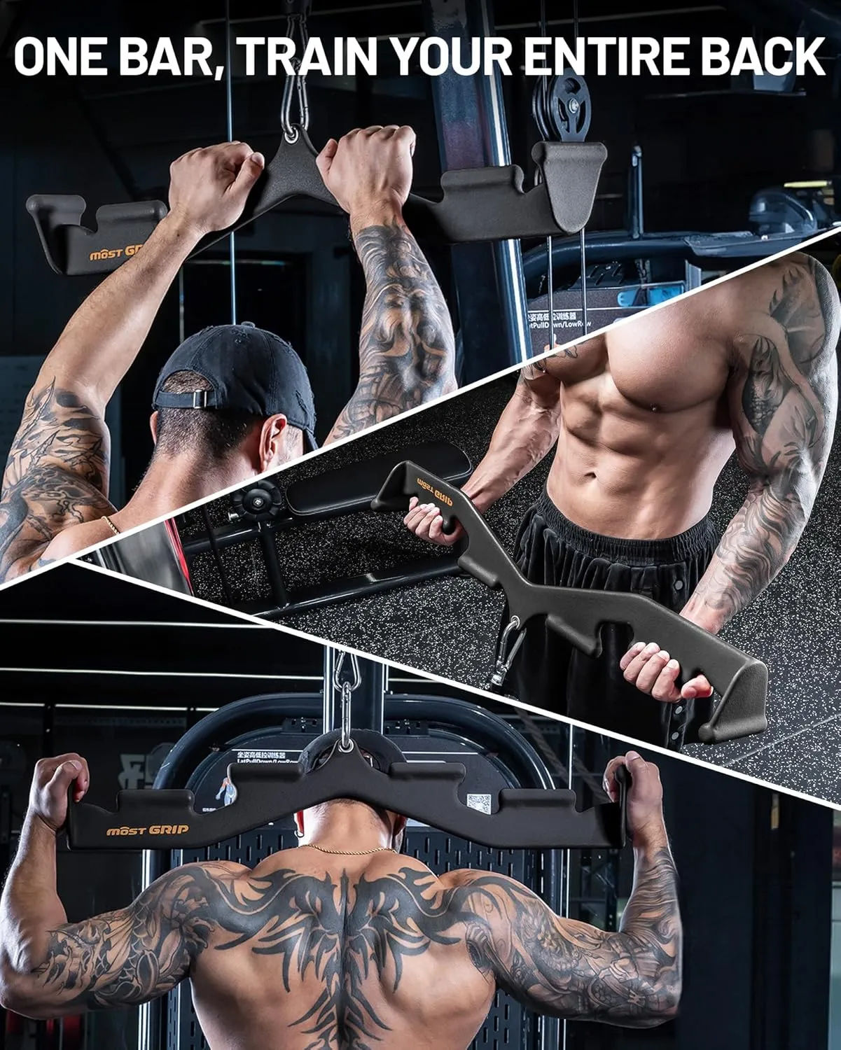 Pull Down Bar with 6 Ergonomic Handles