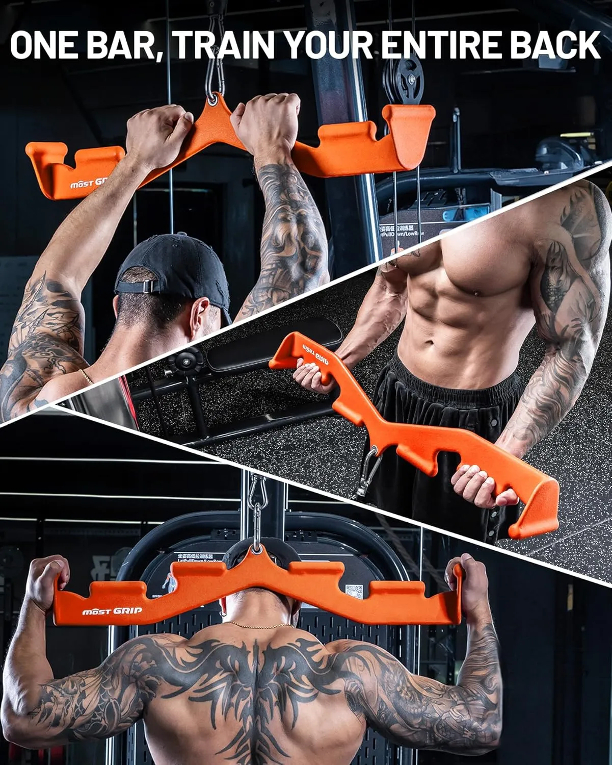 Pull Down Bar with 6 Ergonomic Handles