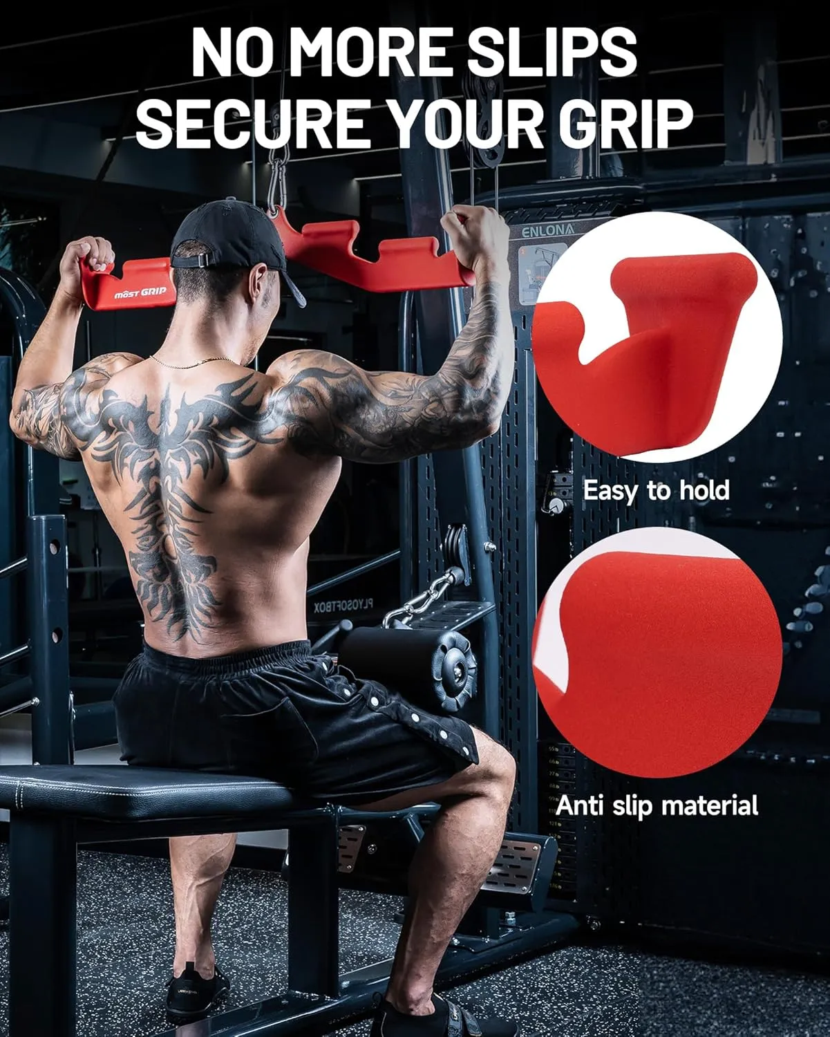 Pull Down Bar with 6 Ergonomic Handles