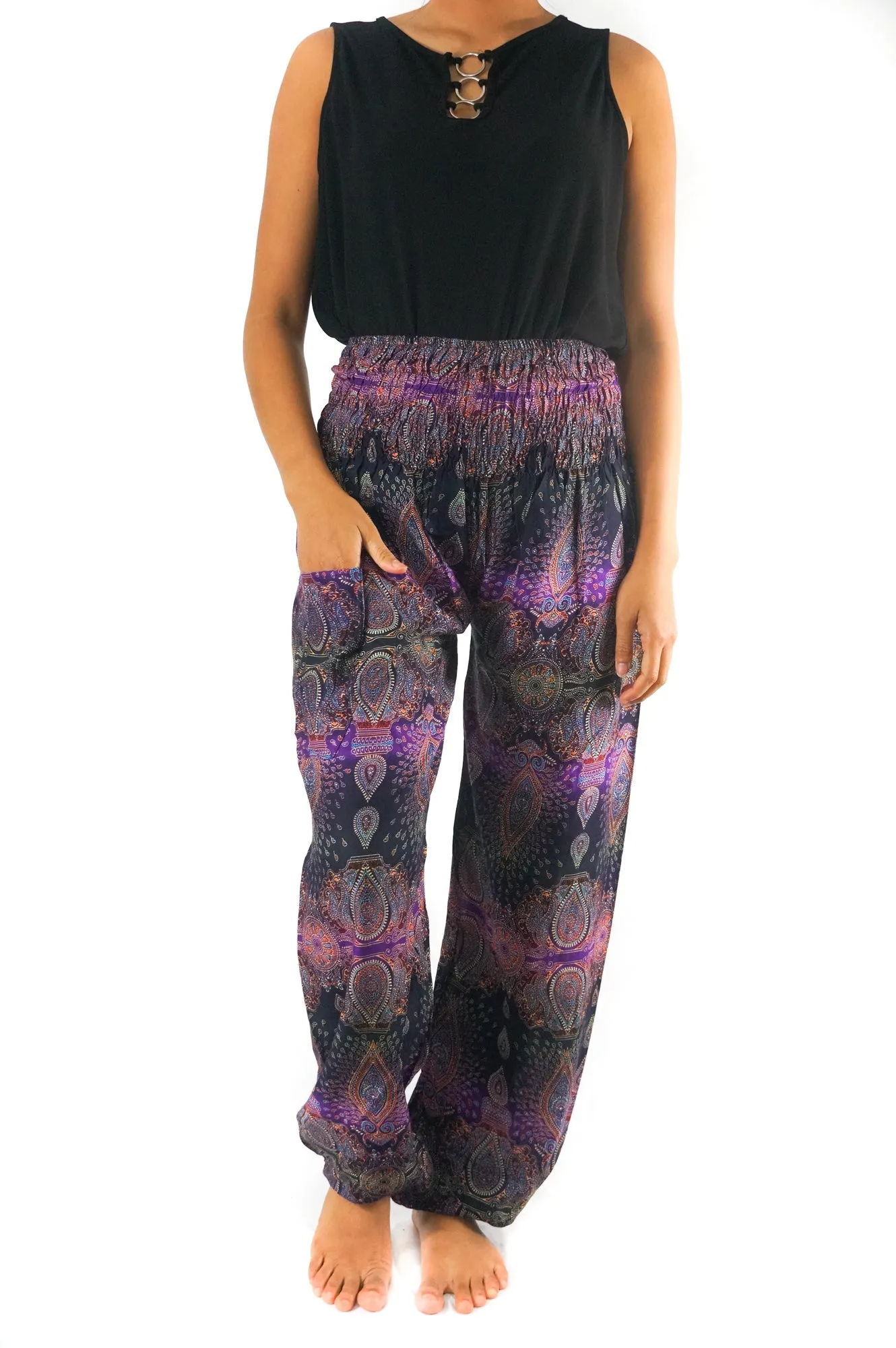 Purple Paisley Women's Boho Pants