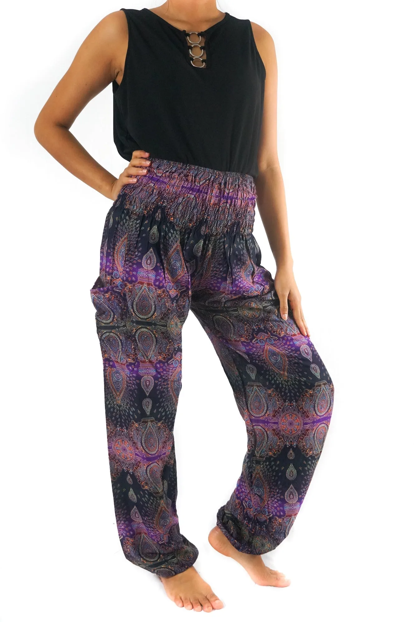 Purple Paisley Women's Boho Pants