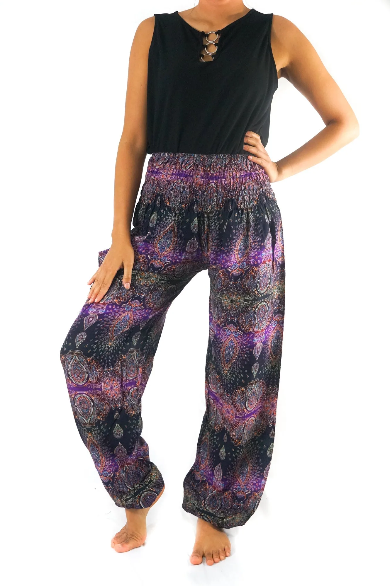 Purple Paisley Women's Boho Pants