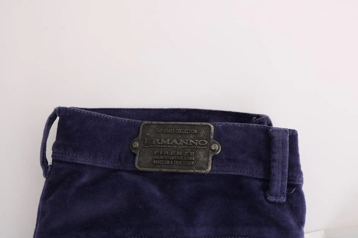 Purple Regular Fit Stretch Casual Jeans