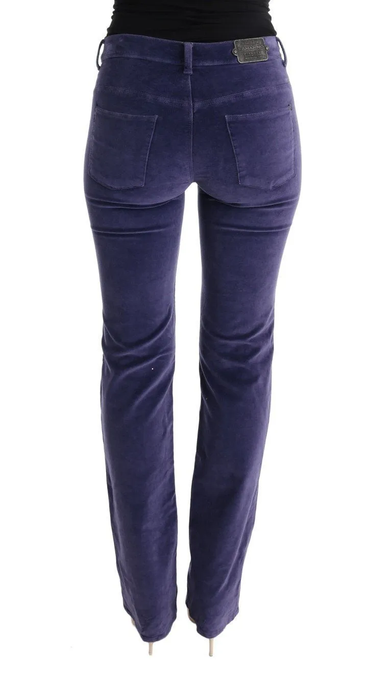 Purple Regular Fit Stretch Casual Jeans