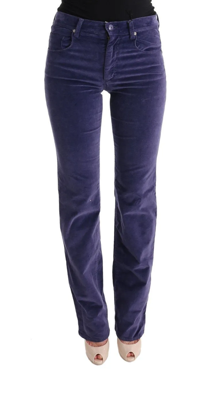 Purple Regular Fit Stretch Casual Jeans