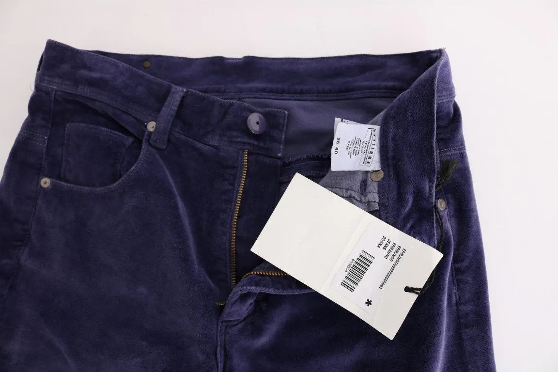 Purple Regular Fit Stretch Casual Jeans