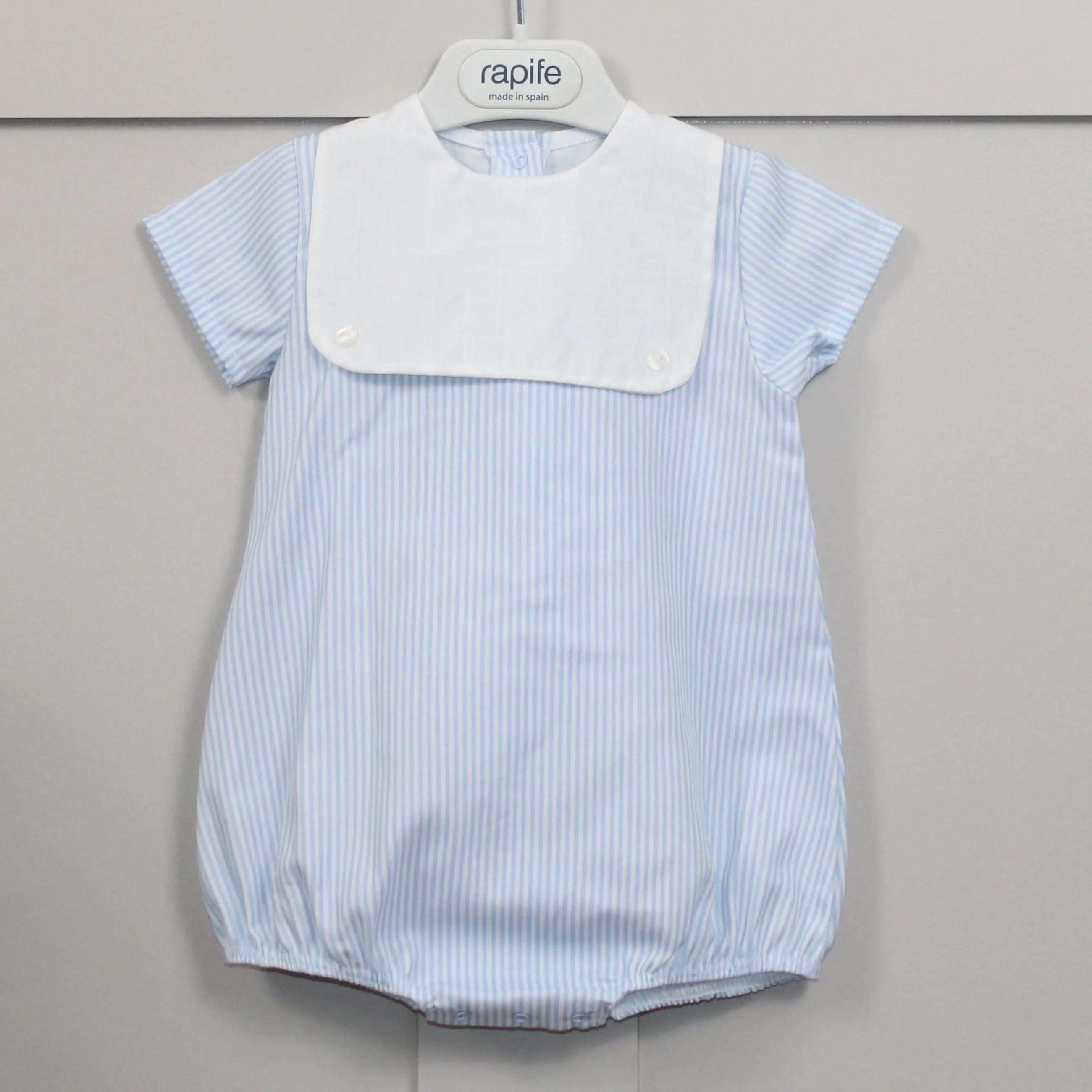 "Jonny" Sky Bibbed Romper