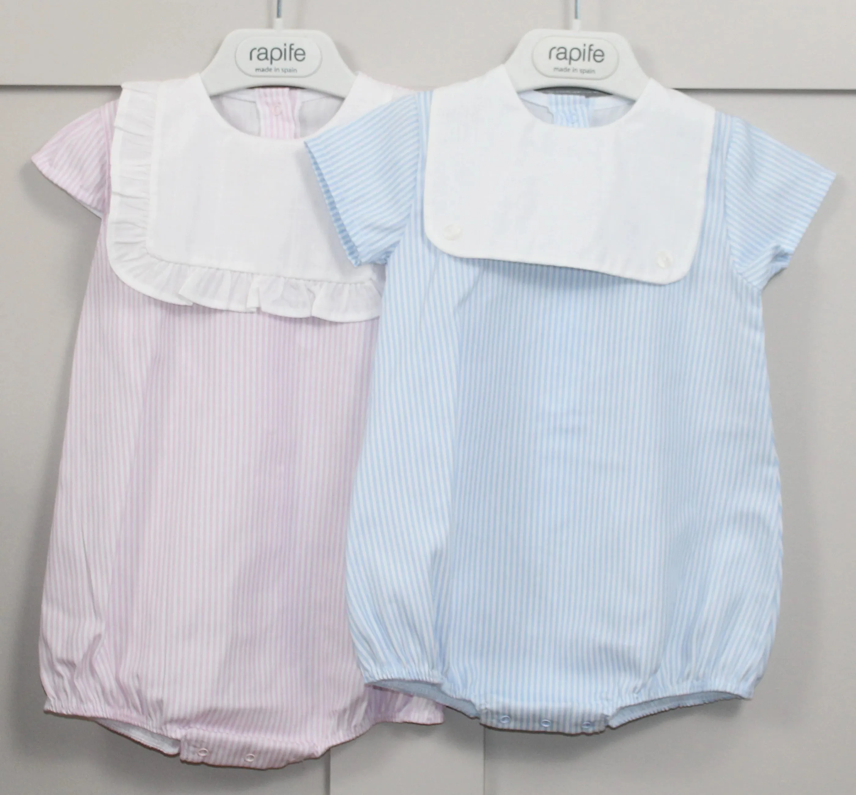 "Jonny" Sky Bibbed Romper