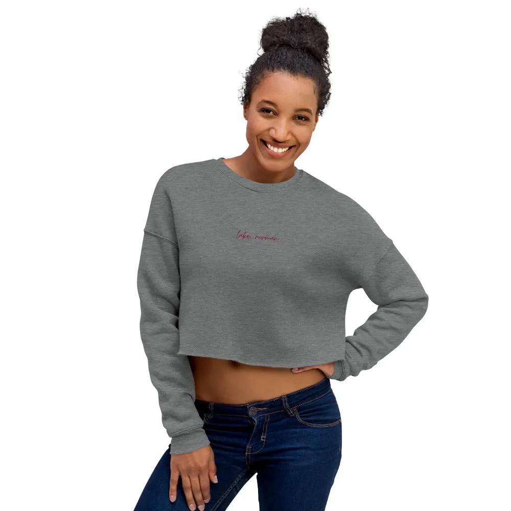 "Lake Norman- BURGUNDY" Crop Sweatshirt