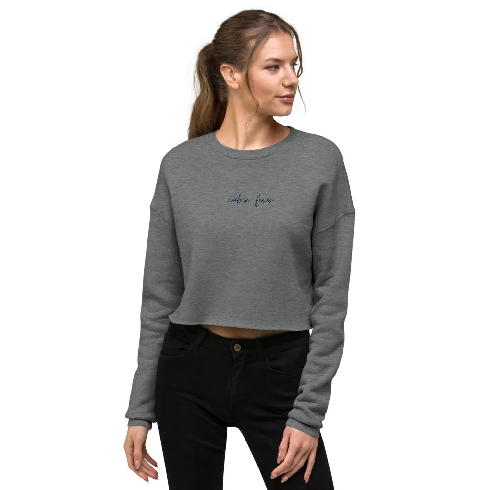 "NAVY CABIN FEVER" Crop Sweatshirt
