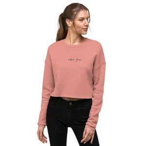 "NAVY CABIN FEVER" Crop Sweatshirt