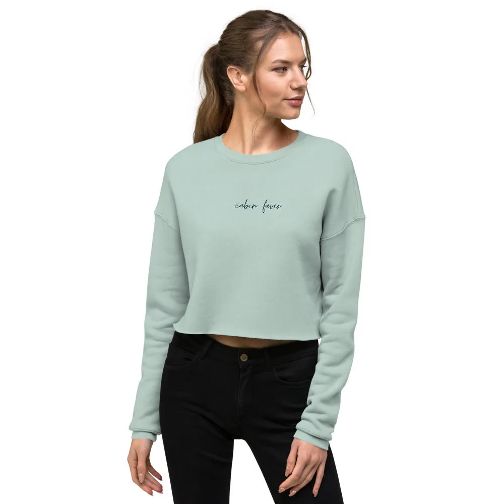"NAVY CABIN FEVER" Crop Sweatshirt