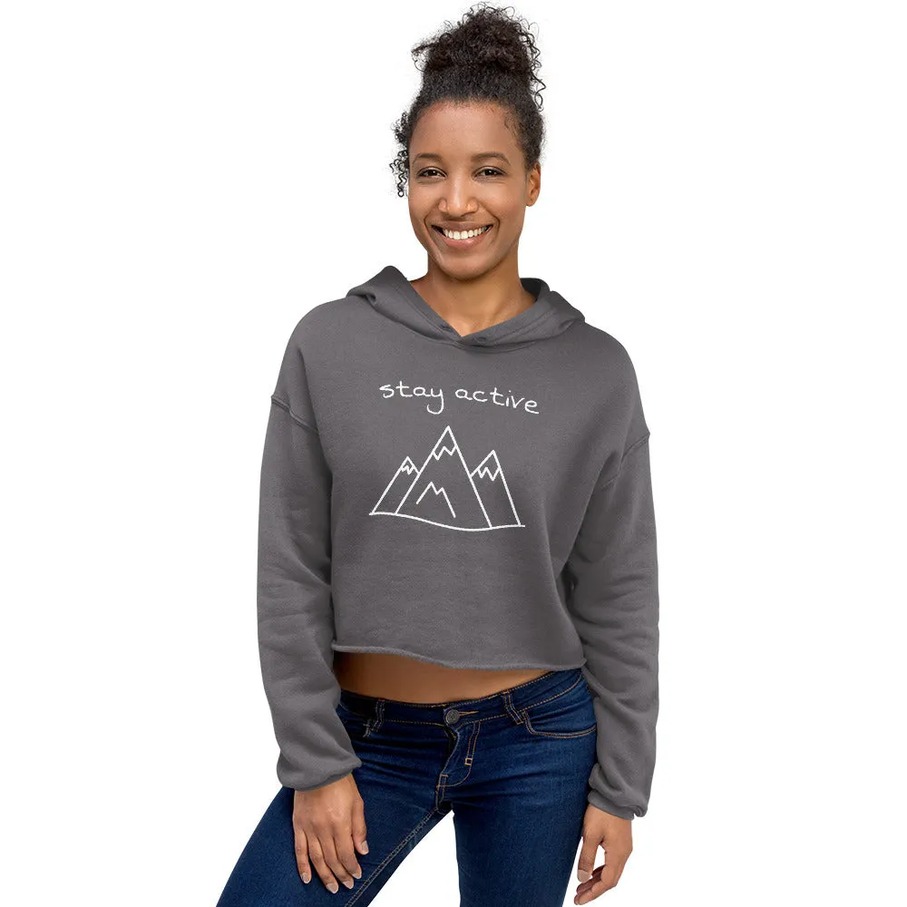 "stay active" Crop Hoodie