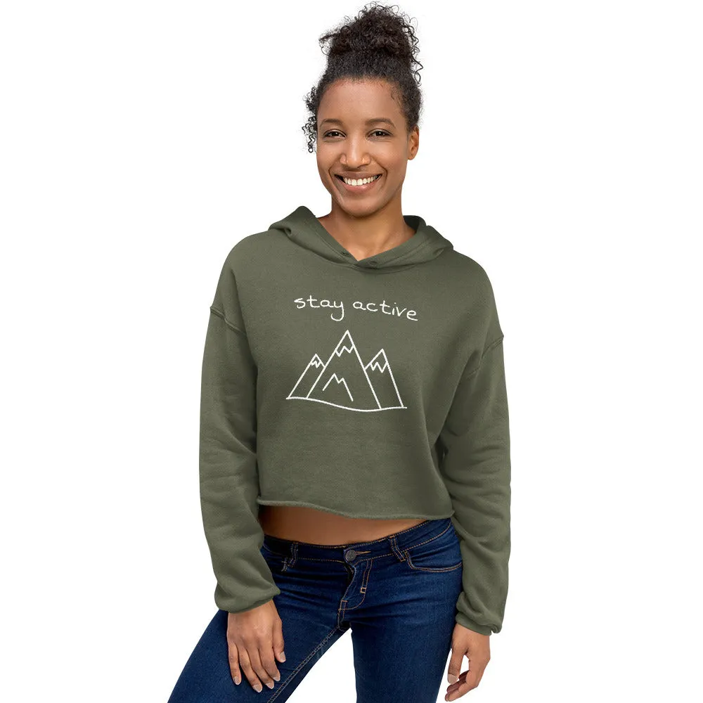 "stay active" Crop Hoodie