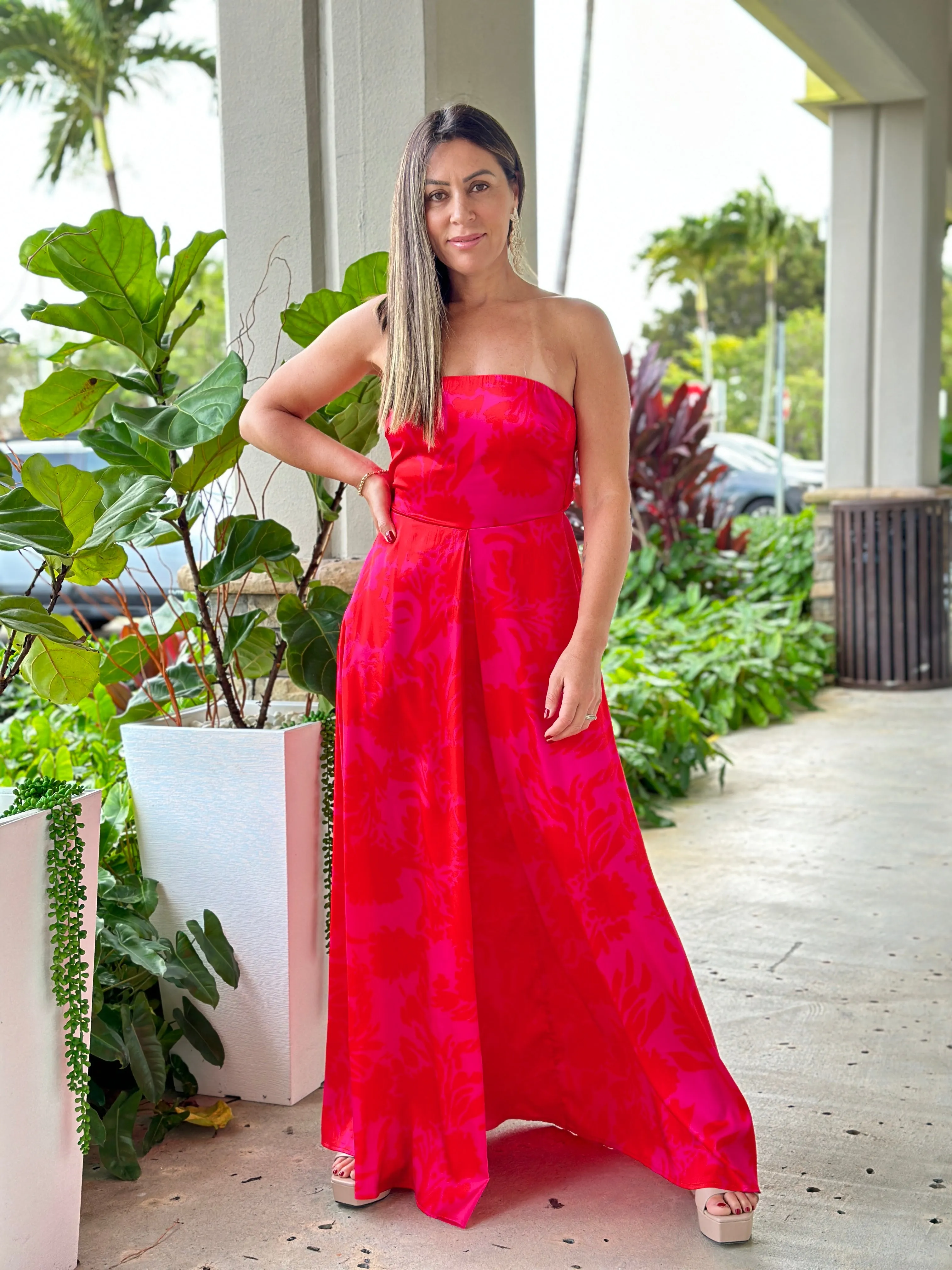 "Valen" Tube Tie Back Chest Elastic Back Waisted Jumpsuit