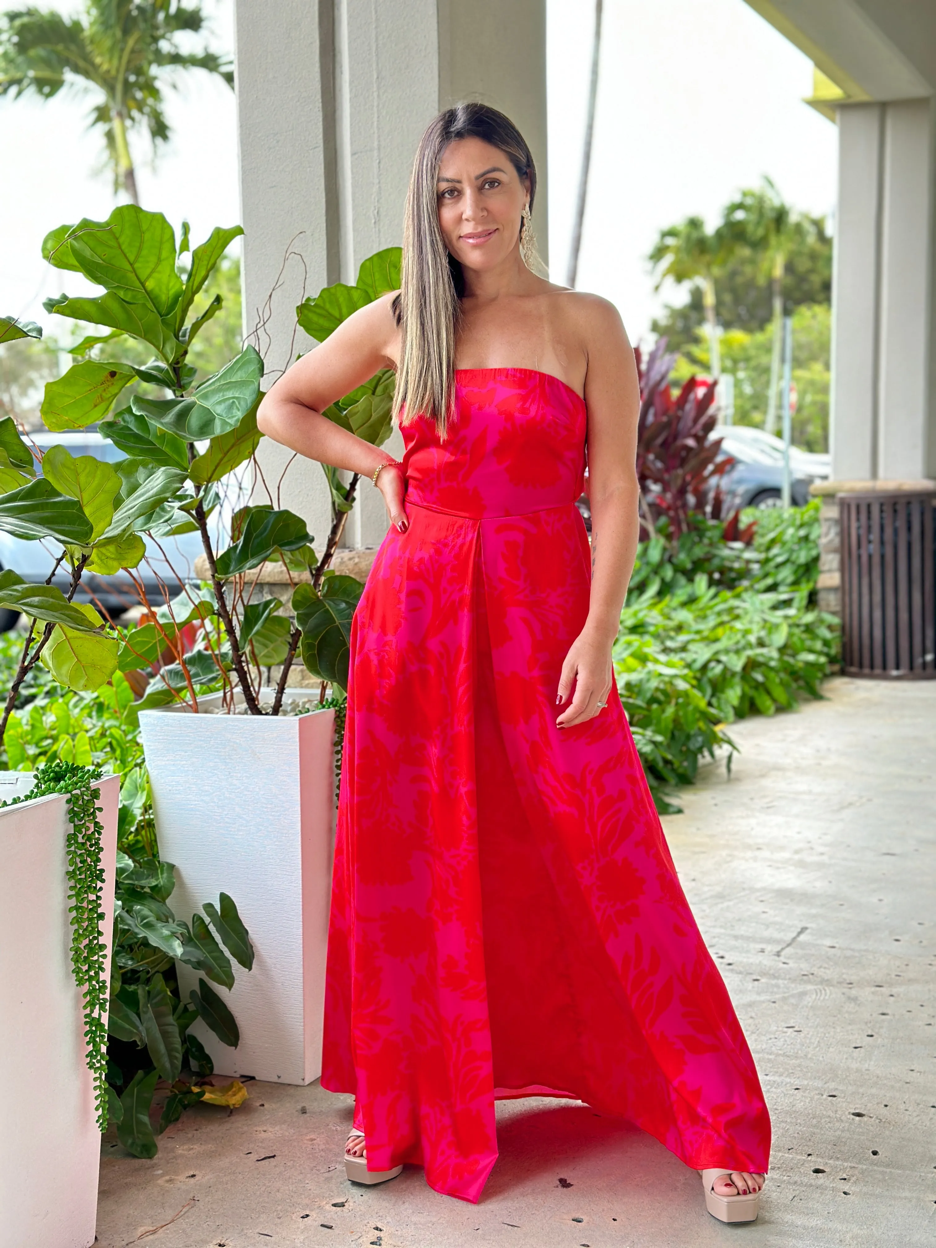 "Valen" Tube Tie Back Chest Elastic Back Waisted Jumpsuit