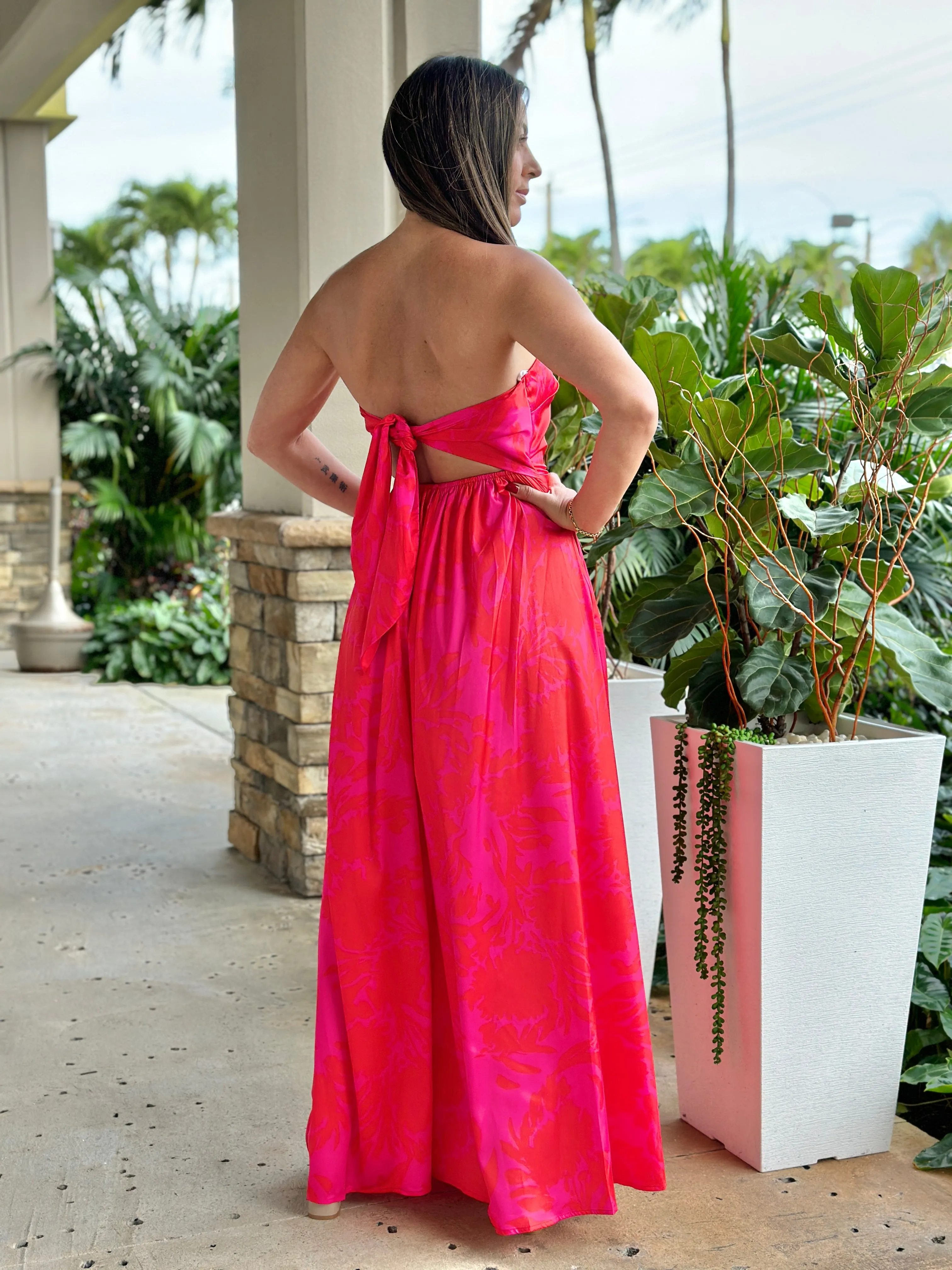 "Valen" Tube Tie Back Chest Elastic Back Waisted Jumpsuit