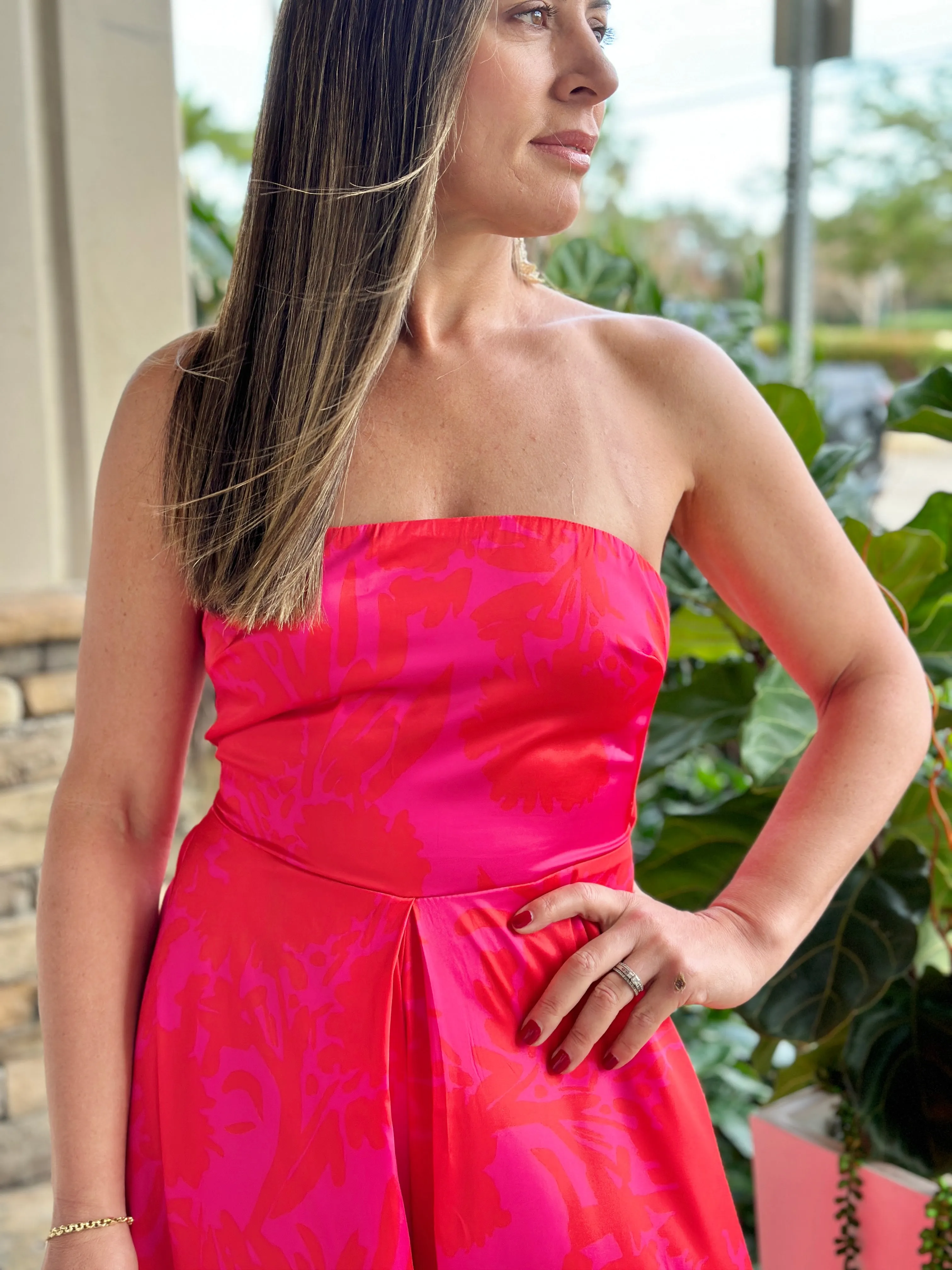 "Valen" Tube Tie Back Chest Elastic Back Waisted Jumpsuit