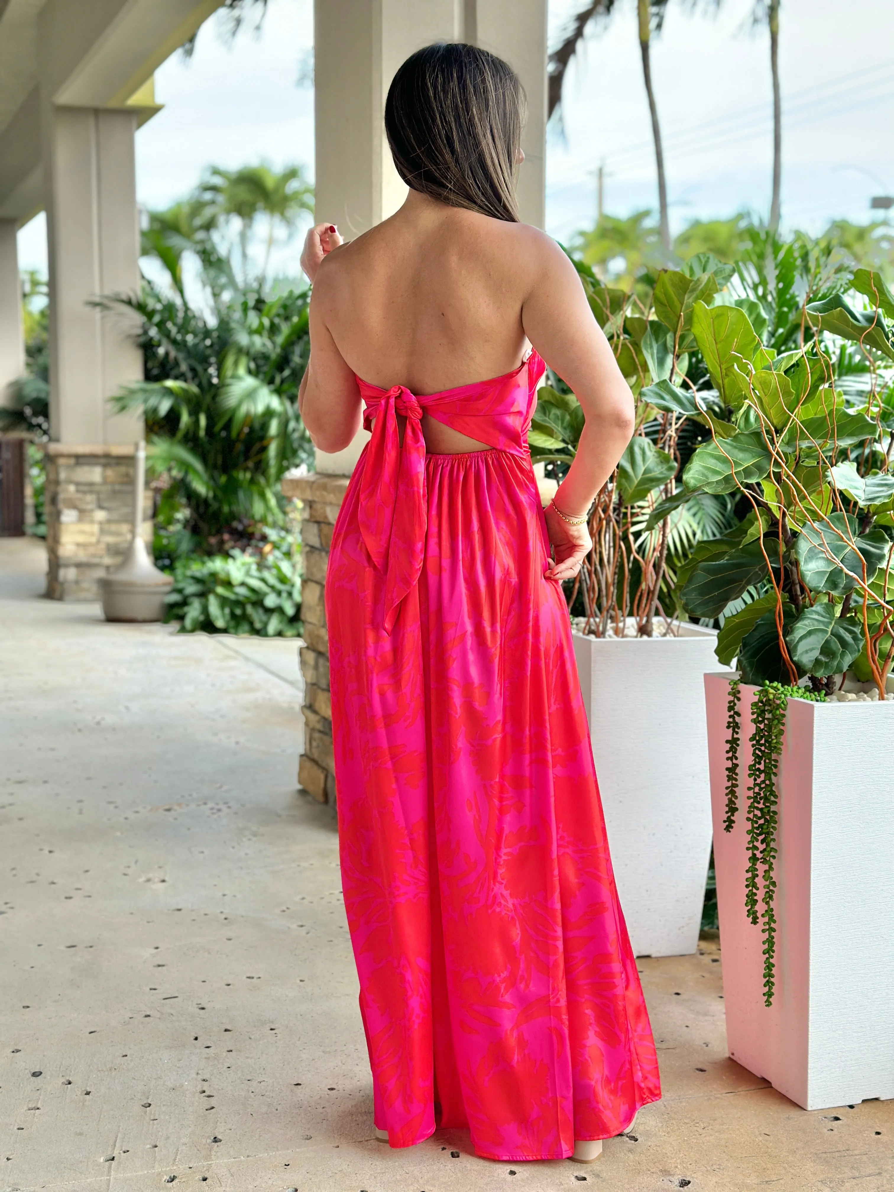 "Valen" Tube Tie Back Chest Elastic Back Waisted Jumpsuit