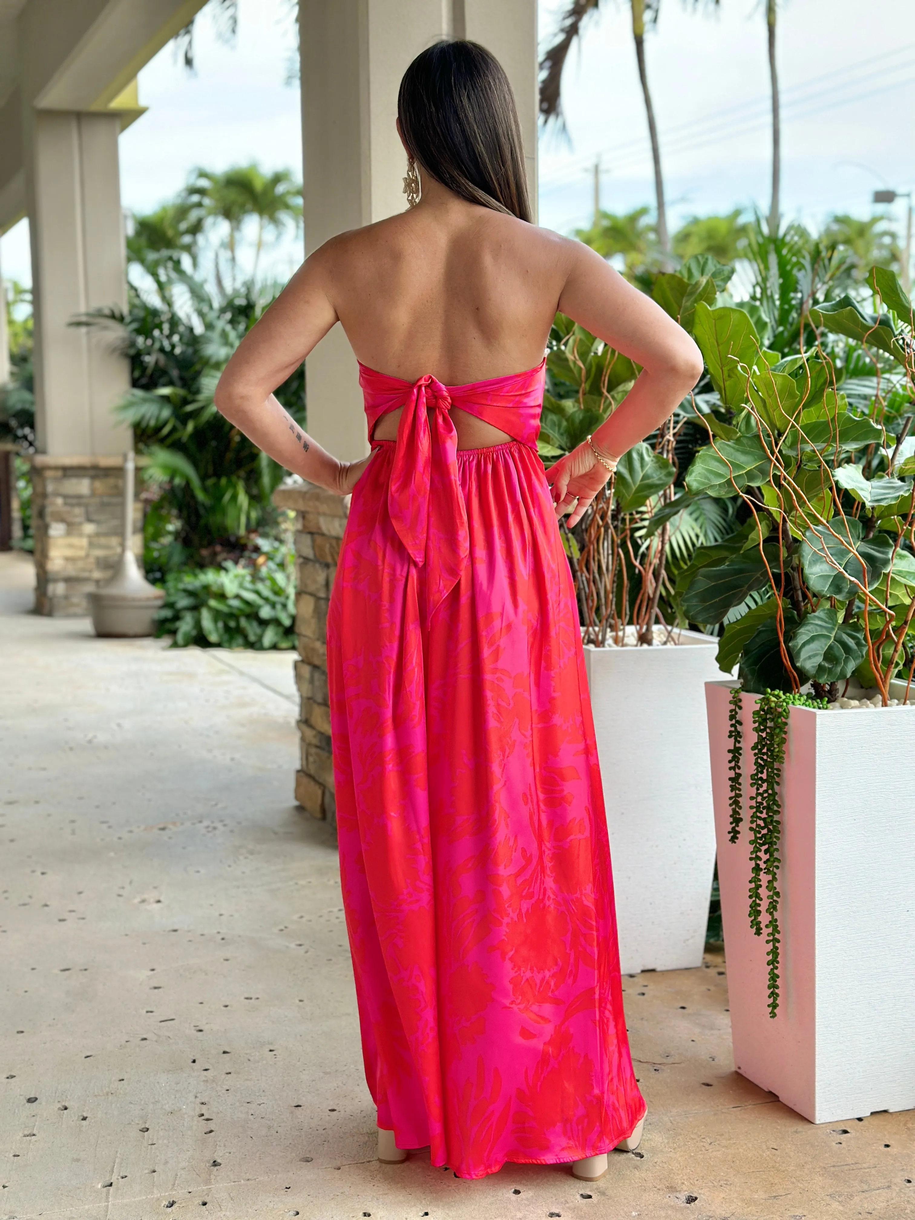 "Valen" Tube Tie Back Chest Elastic Back Waisted Jumpsuit