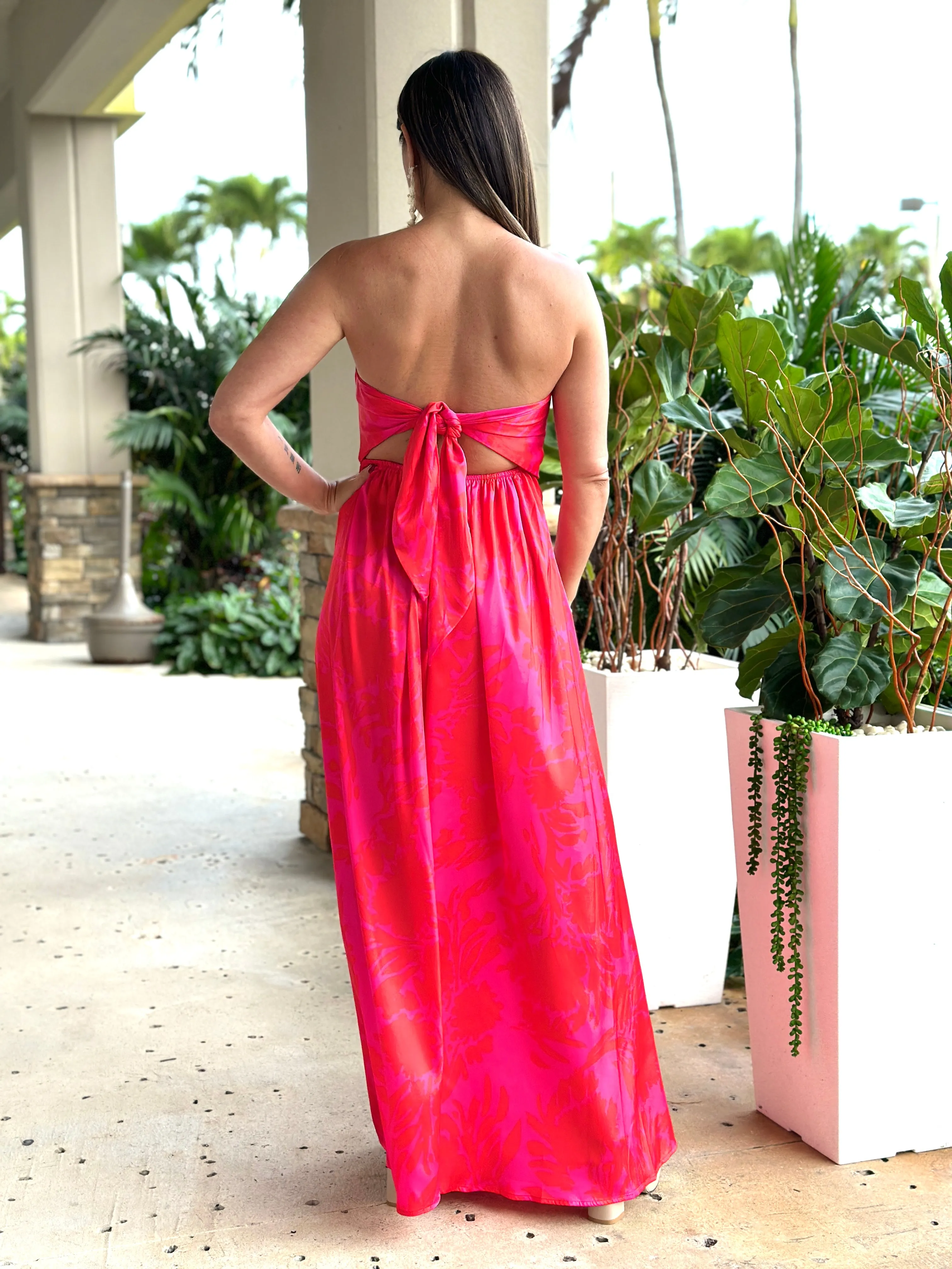 "Valen" Tube Tie Back Chest Elastic Back Waisted Jumpsuit