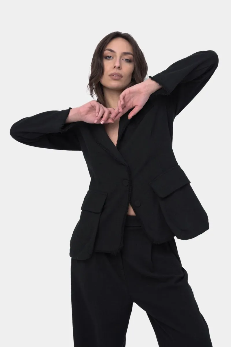 Raw Edge Blazer Jacket