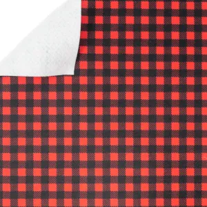 Red Buffalo Check Printed Felt